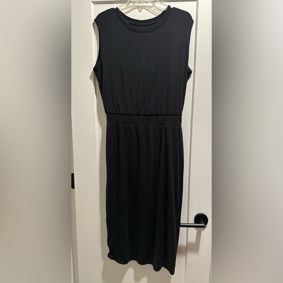 Athleta black Santorini Cinch Dress size M - Picture 3 of 7